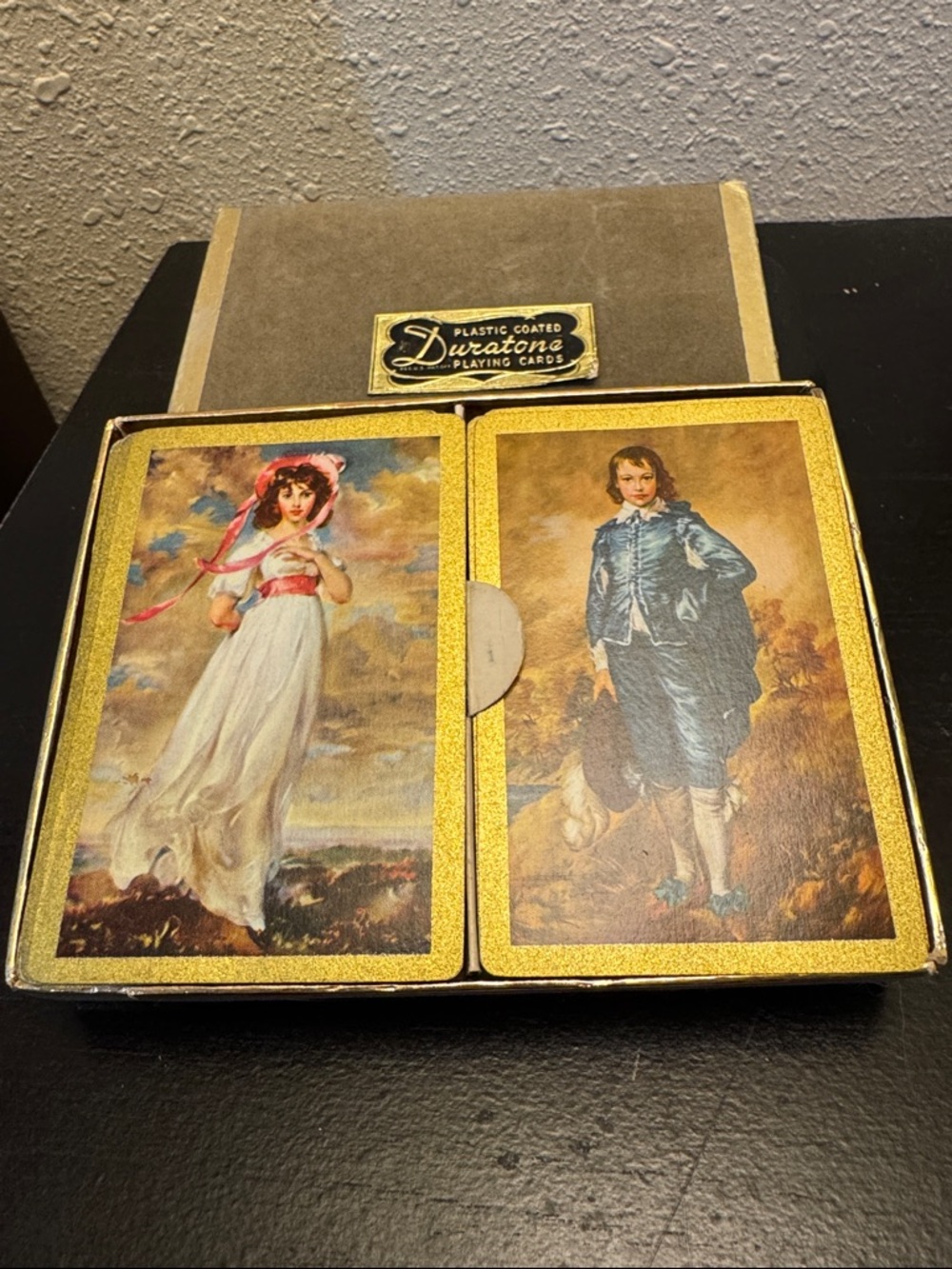 Two Decks of Playing Cards with Gold-tone edges with Card Box